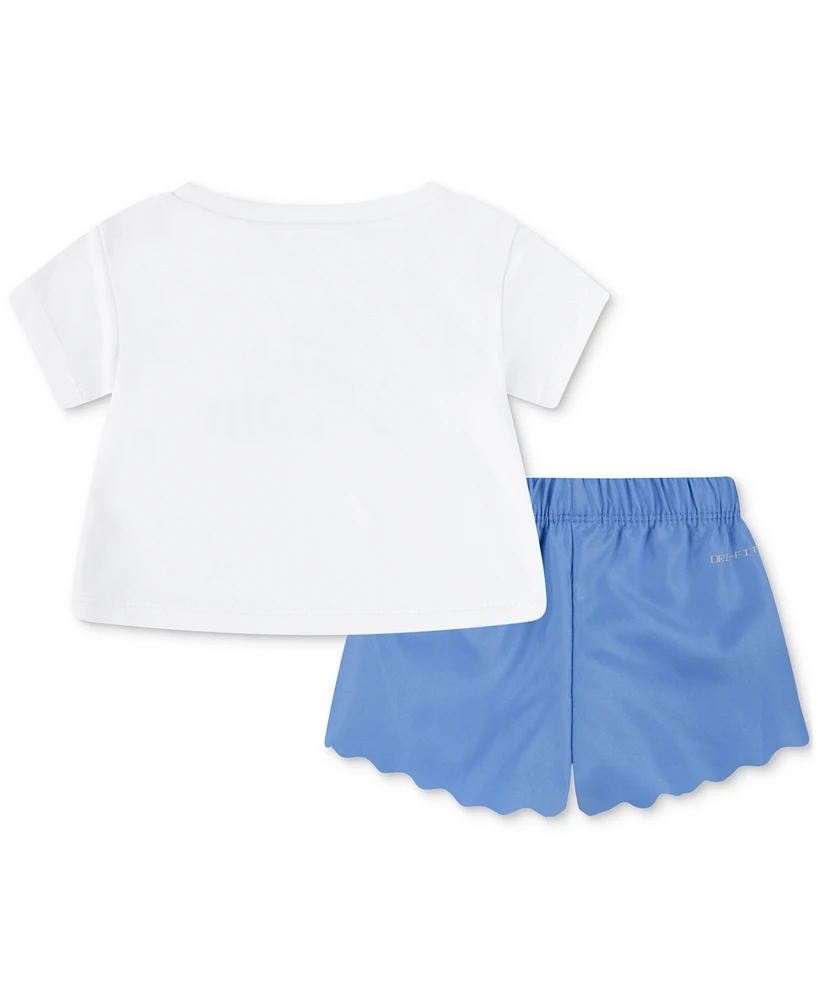 Nike Baby Girls Dri-fit Swoosh Motion T-Shirt & Shorts, 2 Piece Set