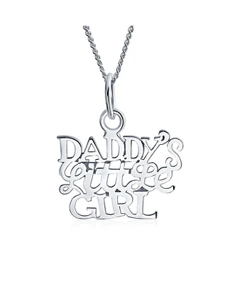 Bling Jewelry Inspirational 'Daddy's Little Girl' Pendant Necklace Daughter in Sterling Silver