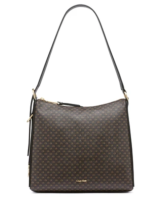 Calvin Klein Mandy Mini Signature Top Zipper Shoulder Bag