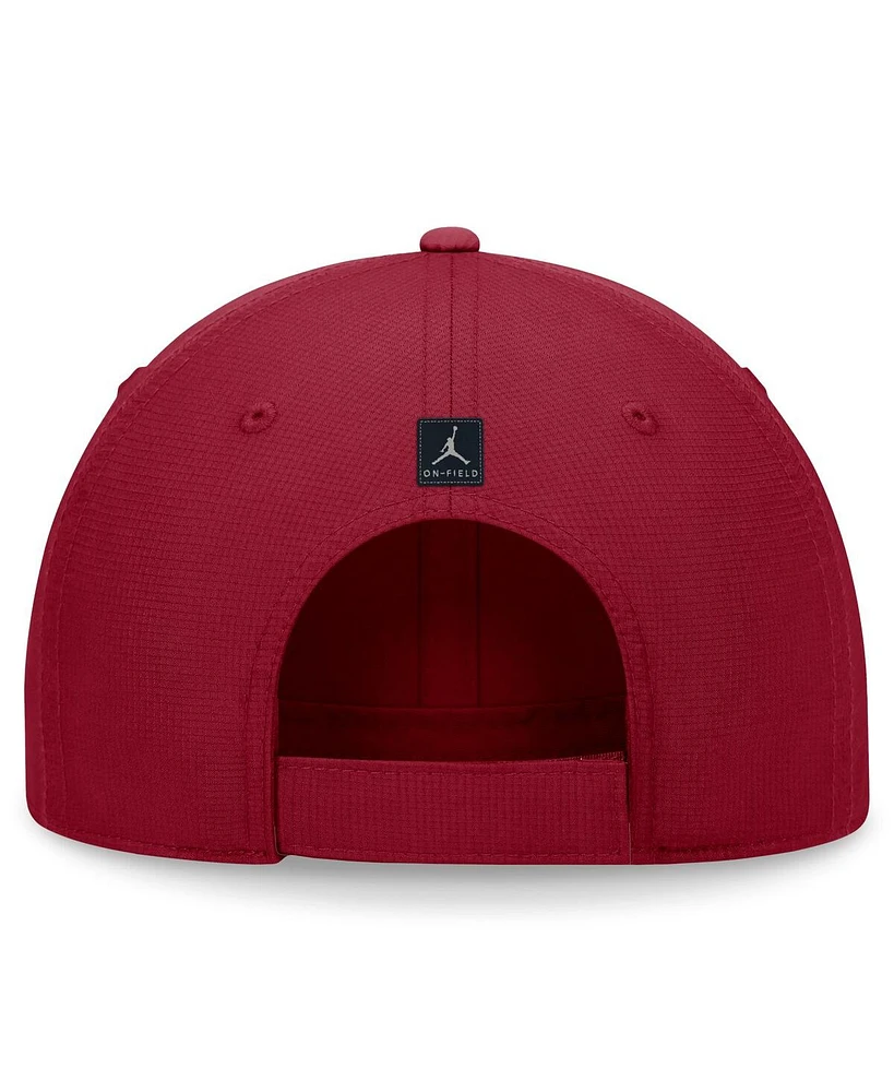Jordan Men's Crimson Oklahoma Sooners 2024/25 On-Field Club Performance Adjustable Hat
