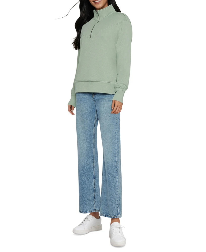 Three Dots Women's Jeanine Quarter-Zip Pullover Sweater