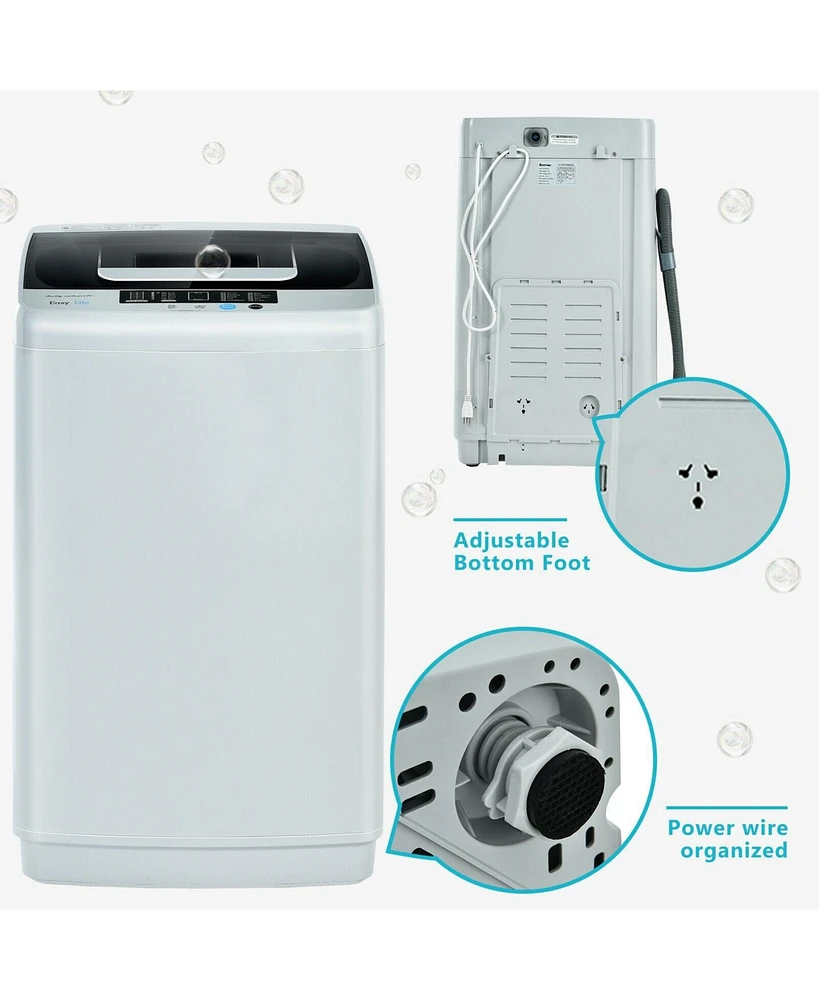 8.8 lbs Portable Full-Automatic Laundry Washing Machine with Drain Pump