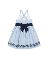 Hope & Henry Toddler Girls Heirloom Sleeveless Special Occasion Sundress with Bow Back Detail and Embroidery