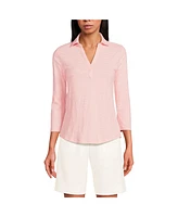 Lands' End Women's Slub Polo Top