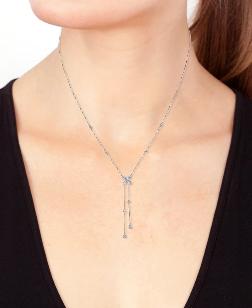 Effy Diamond Flower 18" Lariat Necklace (3/4 ct. t.w.) in 14k White Gold