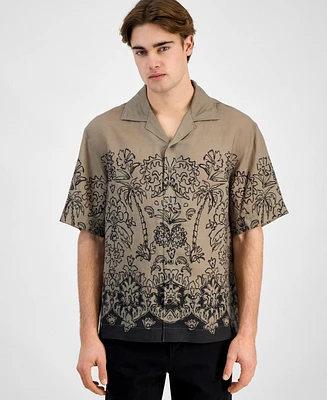 Hugo by Hugo Boss Men's Espino Oversized-Fit Liberty Floral Button-Down Camp Shirt