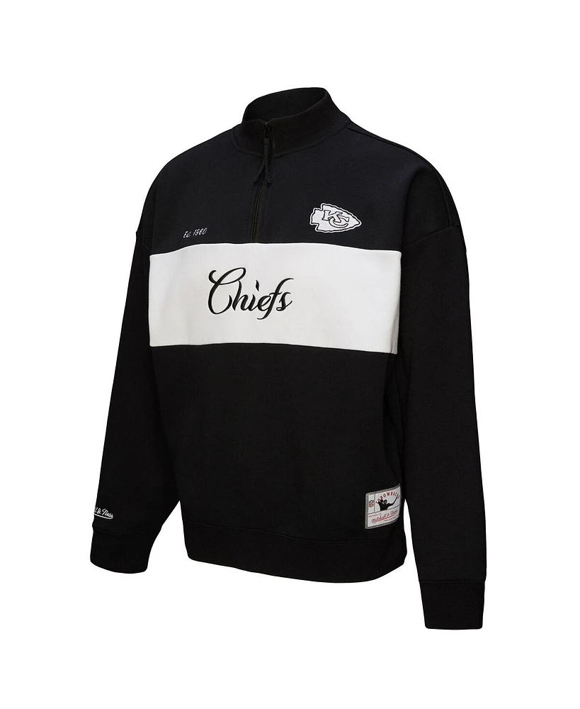Mitchell & Ness Women's Black Kansas City Chiefs Quarter-Zip Jacket
