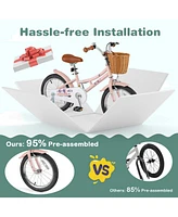 Kids Retro Bike with Adjustable Height and Basket Fun and Stylish Bicycle for Ages 4-7 Years Old
