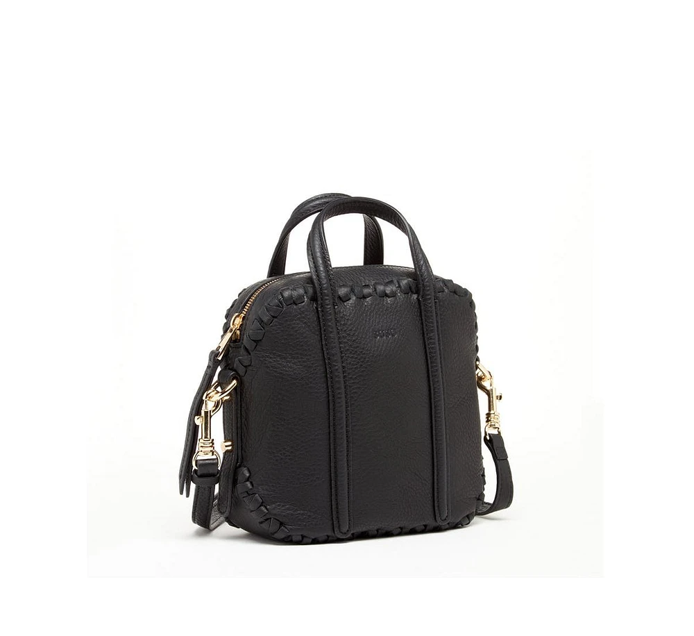 Susu Black Purse Leather Crossbody Bag Medium Size Women's Handbag