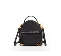 Susu Small Black Leather Backpack Purse for Women Convertible Crossbody Bag Women's Handbag
