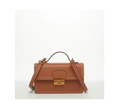 Susu Little Brown Bag Leather Small Crossbody Purse Cute Women's Handbag with Top Handle and Adjustable Strap