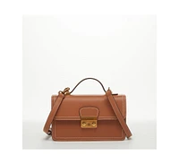 Susu Little Brown Bag Leather Small Crossbody Purse Cute Women's Handbag with Top Handle and Adjustable Strap