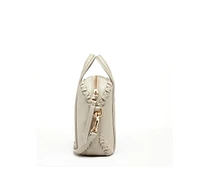 Susu Grayish Beige Leather Crossbody Bag – Medium Size Women s Handbag with Top Handle and Adjustable Strap