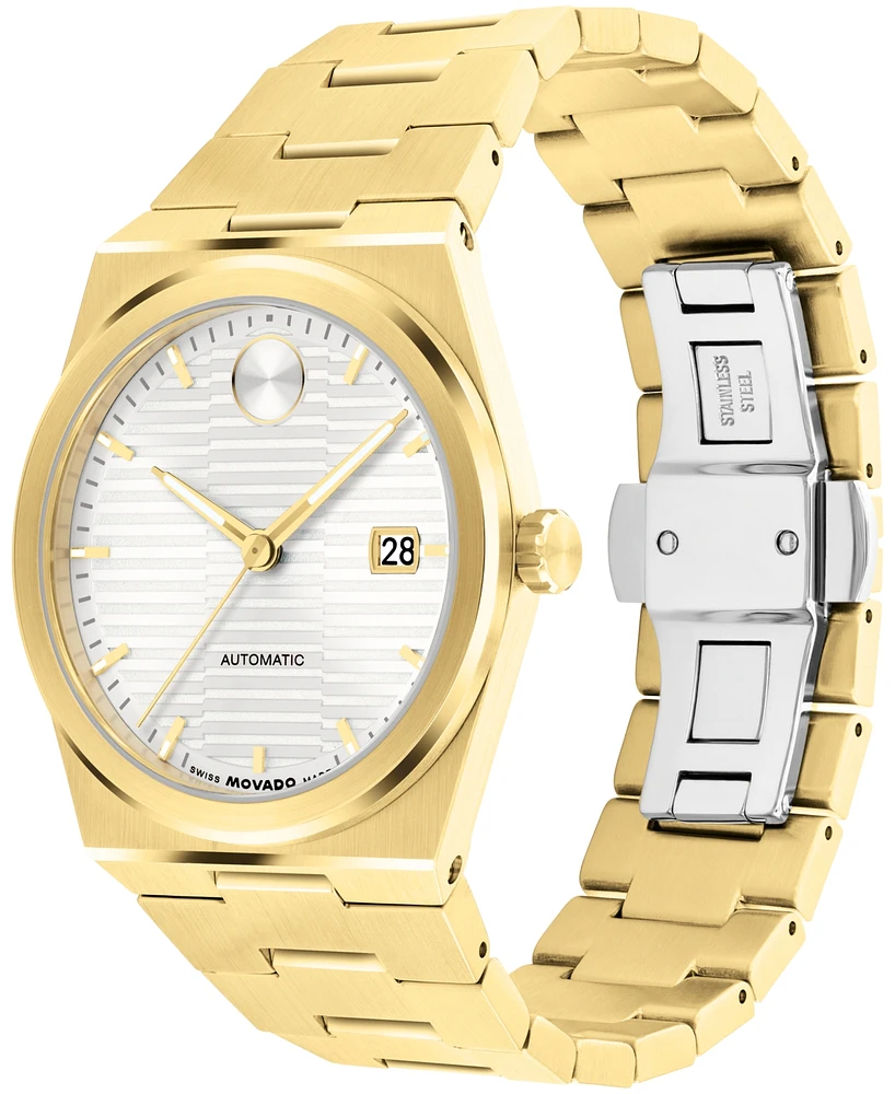 Movado Men's Bold Quest Swiss Automatic Ionic Plated Light Gold Steel Watch, 39mm