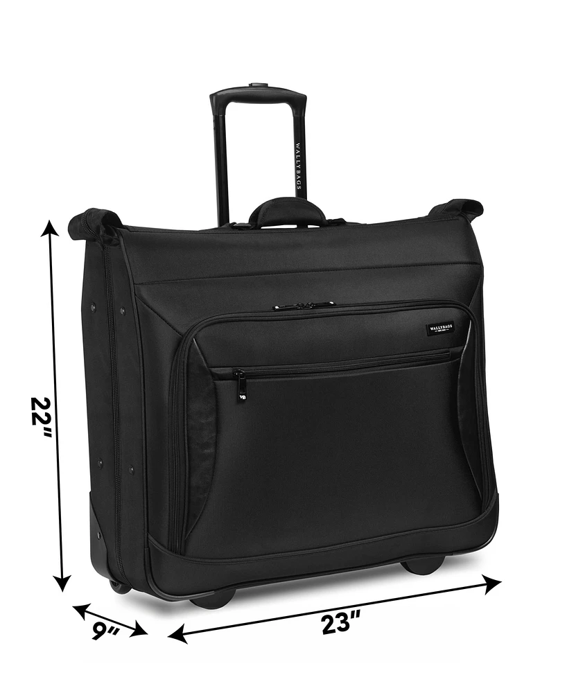 WallyBags 45" Premium Rolling Garment Bag with Multiple Pockets