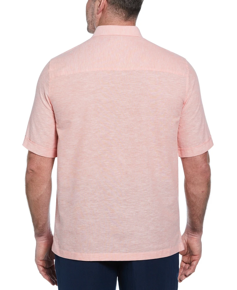 Cubavera Men's Big & Tall Linen Panel Shirt