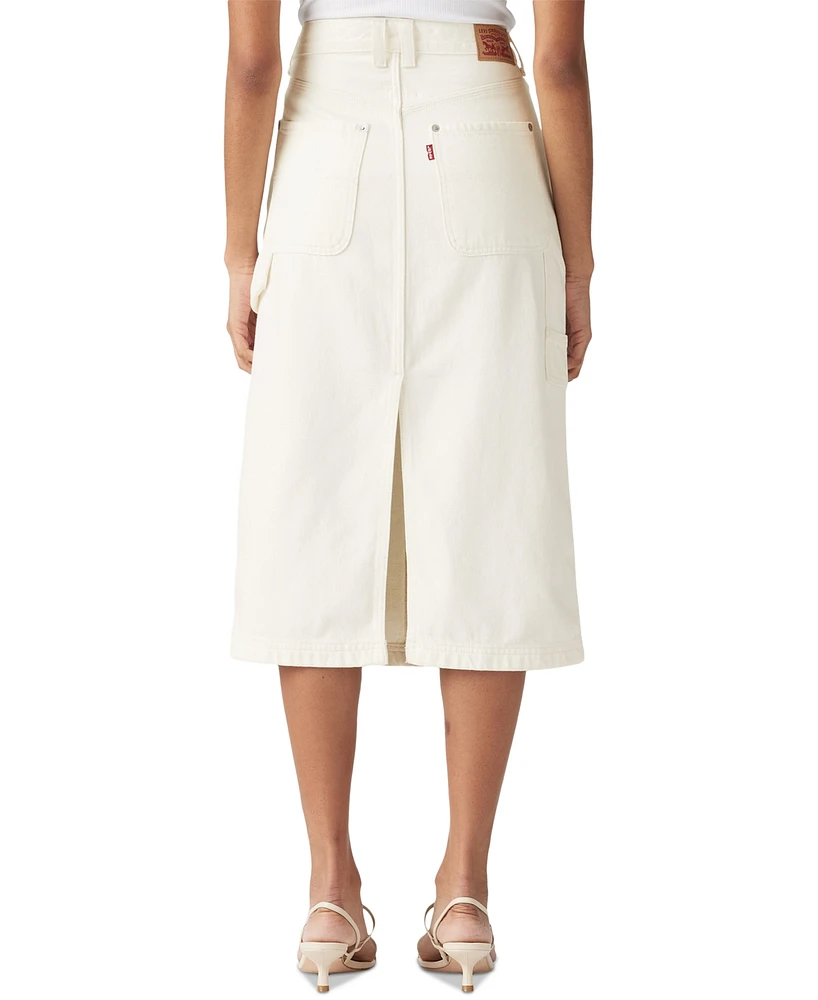 Levi's Women's Cotton High-Rise Back-Slit Denim Skirt