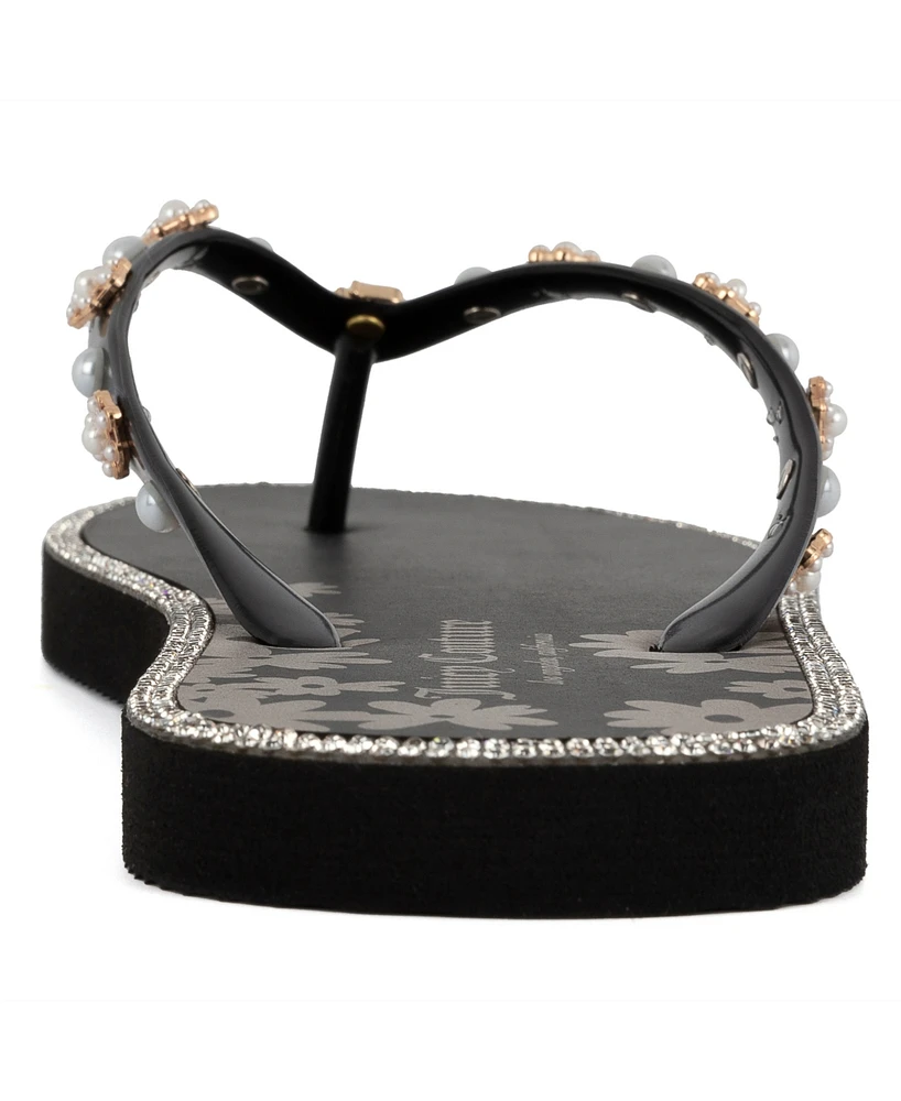 Juicy Couture Women's Sanba Embellished Flip Flops