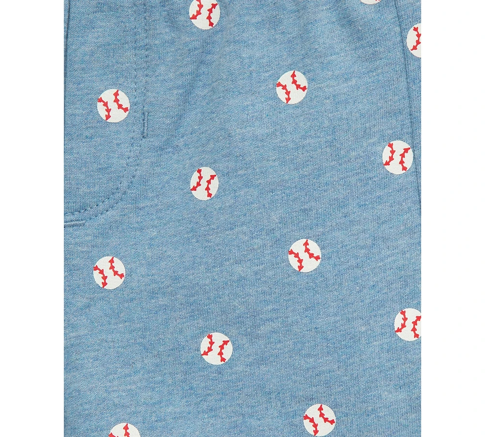 Little Me Baby Boys Cotton Baseball Bodysuit & Shorts, 2 Piece Set