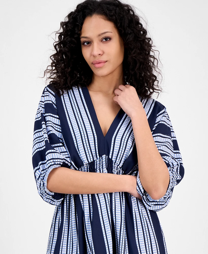 Taylor Women's V-Neck Dolman-Sleeve Smocked Dress