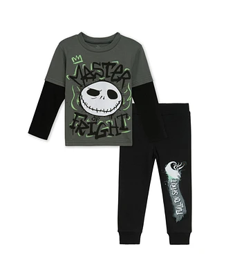 Nightmare Before Christmas Boys Disney T-Shirt and Fleece Pants
