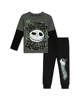 Nightmare Before Christmas Boys Disney T-Shirt and Fleece Pants