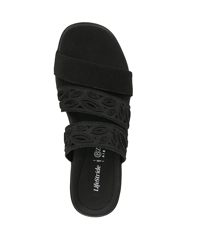 LifeStride Women's Poppy Washable Block Heel Slide Sandals