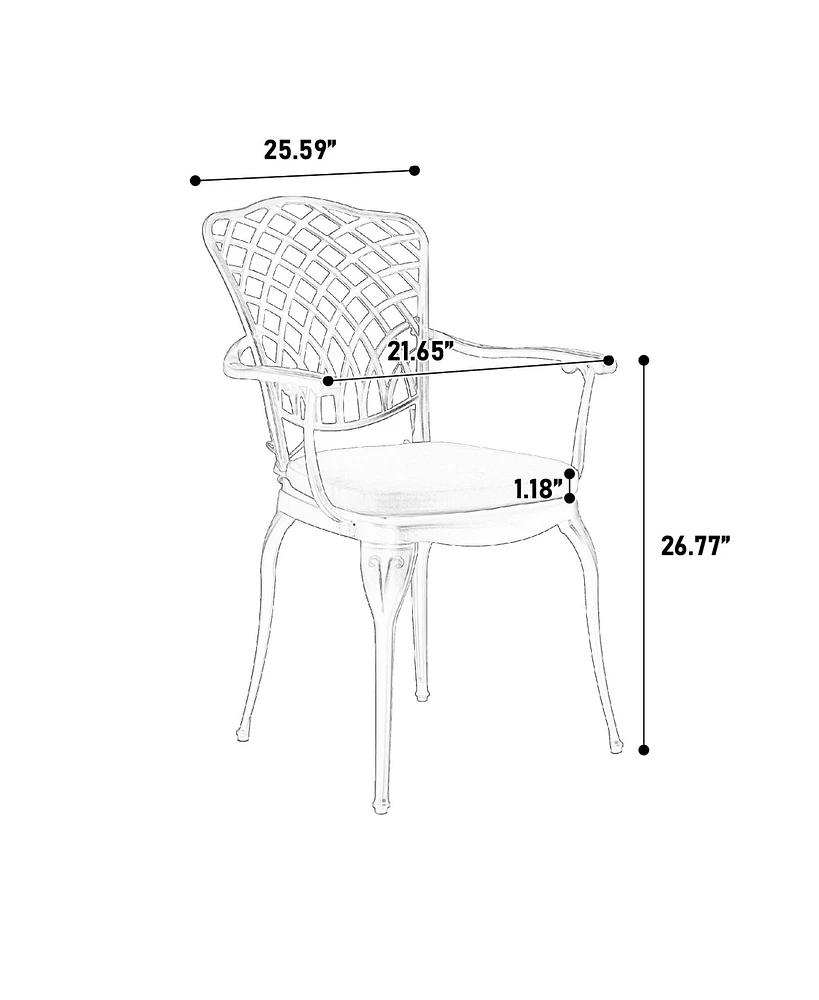 3-Piece Patio Bistro Set with Cushion and Umbrella Hole