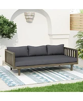 Acacia Wood Daybed: Durable, Water-Resistant, Classic Slat Paneling Design