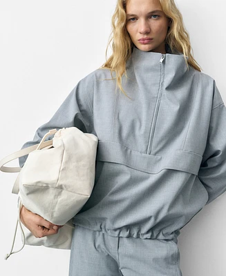 Mango Women's Zipped Oversized Parka Coat