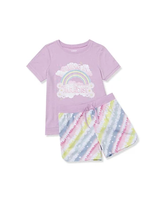Lands' End Big Girls Short Sleeve Tee and Shorts Pajama Set