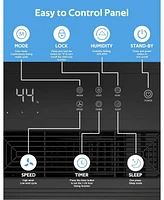 Kismile 45-Pint Dehumidifier for Home, Basement & Large Rooms, White, Auto/Manual Drain, 3 Modes, Auto Defrost, Dry Clothes, 12H Timer