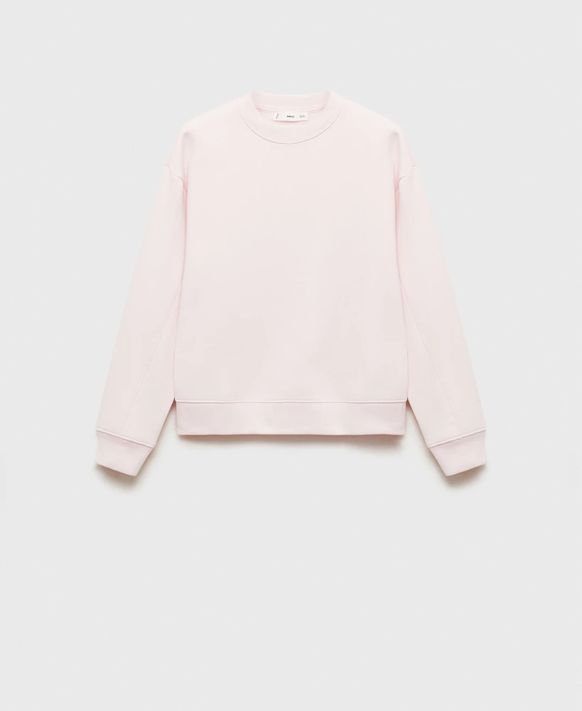 Mango Women's Round-Neck Cotton Sweatshirt