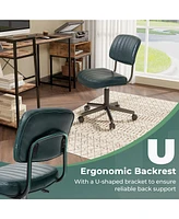 Pu Leather Adjustable Office Chair Swivel Task Chair with Backrest