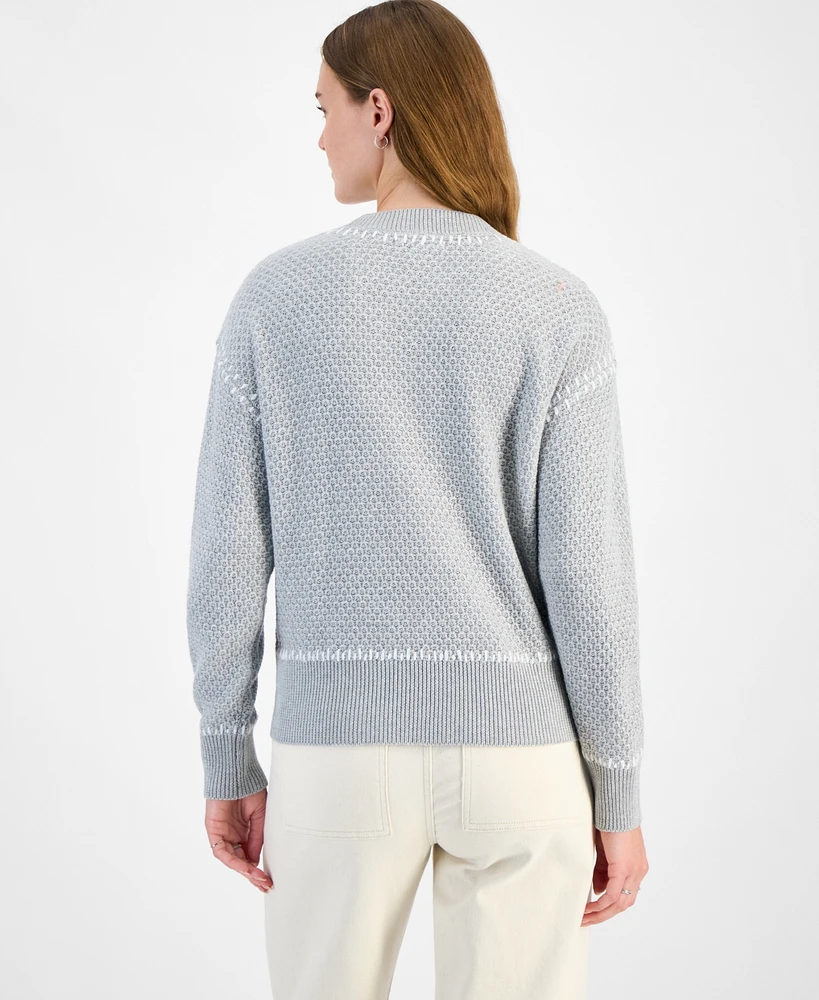 And Now This Women's Whip Stitch Dropped-Shoulder Cotton Sweater, Exclusively at Macy's
