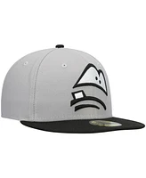 Men's New Era Gray Lansing Lugnuts Authentic Collection Road 59FIFTY Fitted Hat