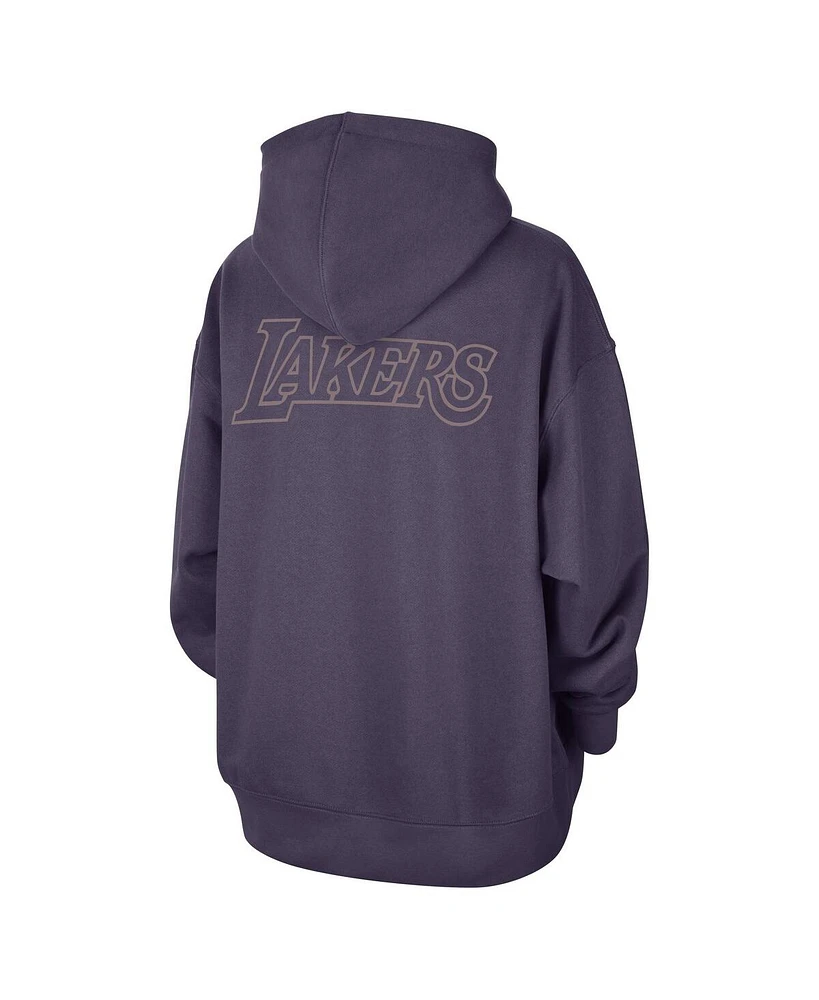 Jordan Women's Purple Los Angeles Lakers Courtside Statement Edition Oversize Pullover Hoodie