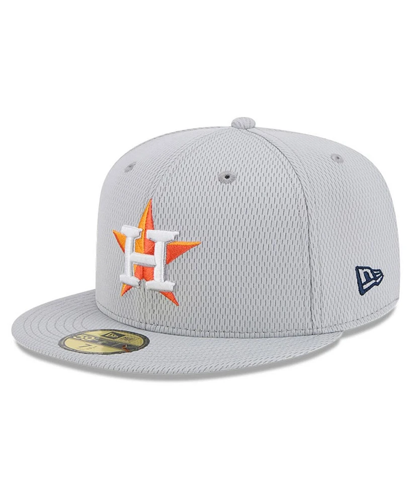 New Era Men's Gray Houston Astros 2025 Mlb Clubhouse 59FIFTY Fitted Hat