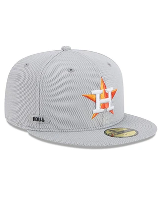 New Era Men's Gray Houston Astros 2025 Mlb Clubhouse 59FIFTY Fitted Hat