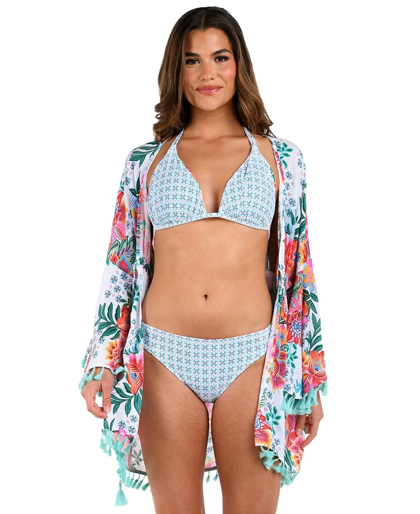 La Blanca Women's Riveria Resort Tie-Front Kimono Cover-Up