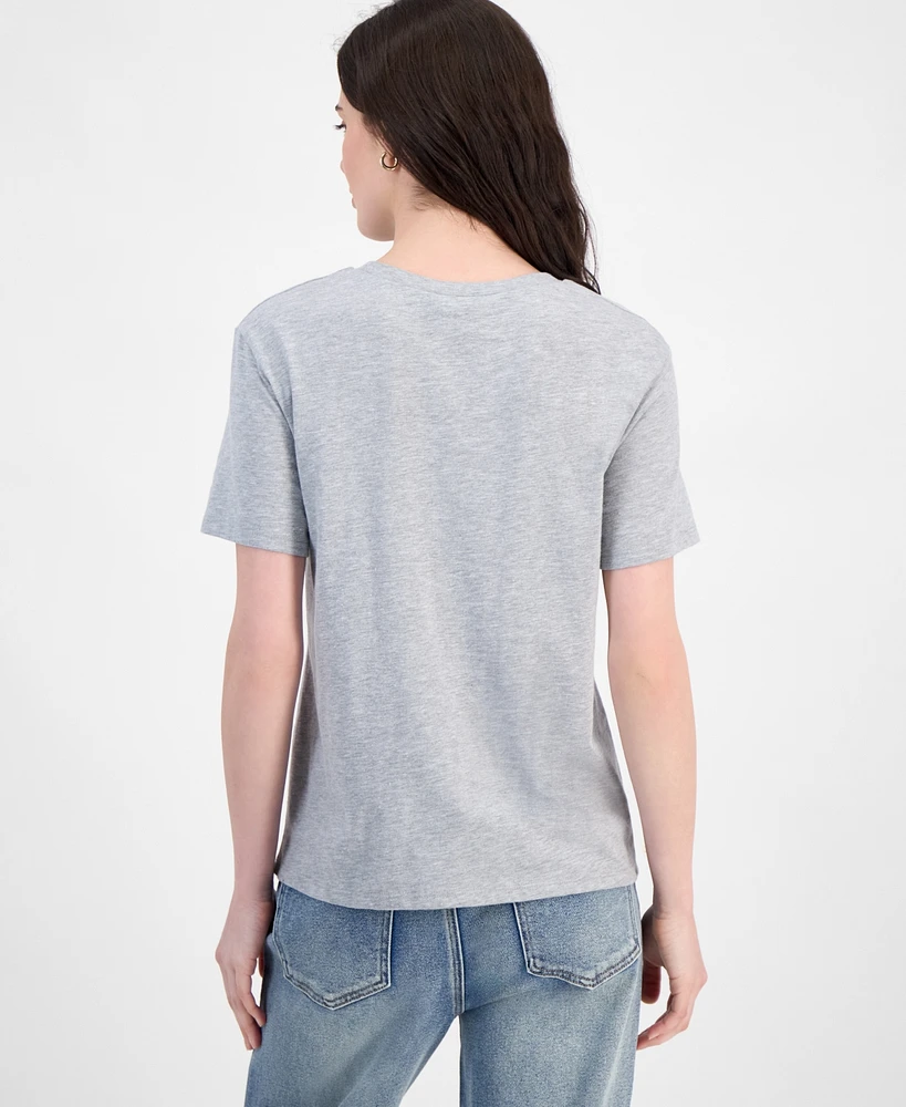 Love Tribe Juniors' Usa Flag Graphic-Print Crewneck Tee