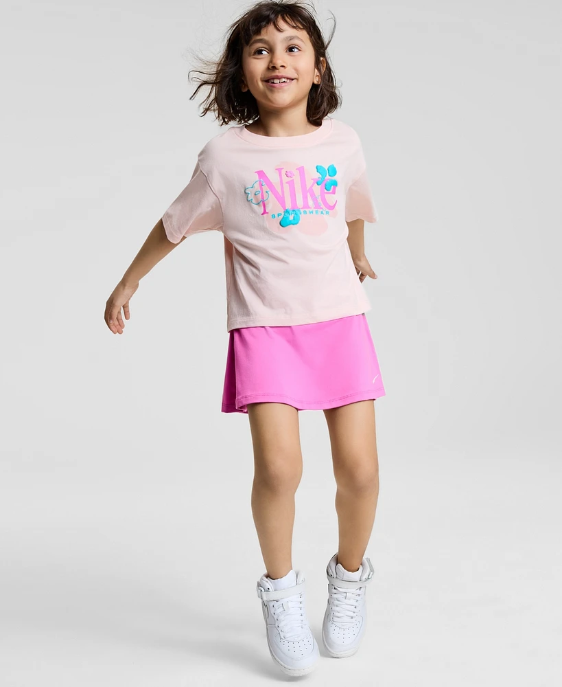 Nike Little Girls Dri-fit Wild Flower T-Shirt & Scooter, 2 Piece Set