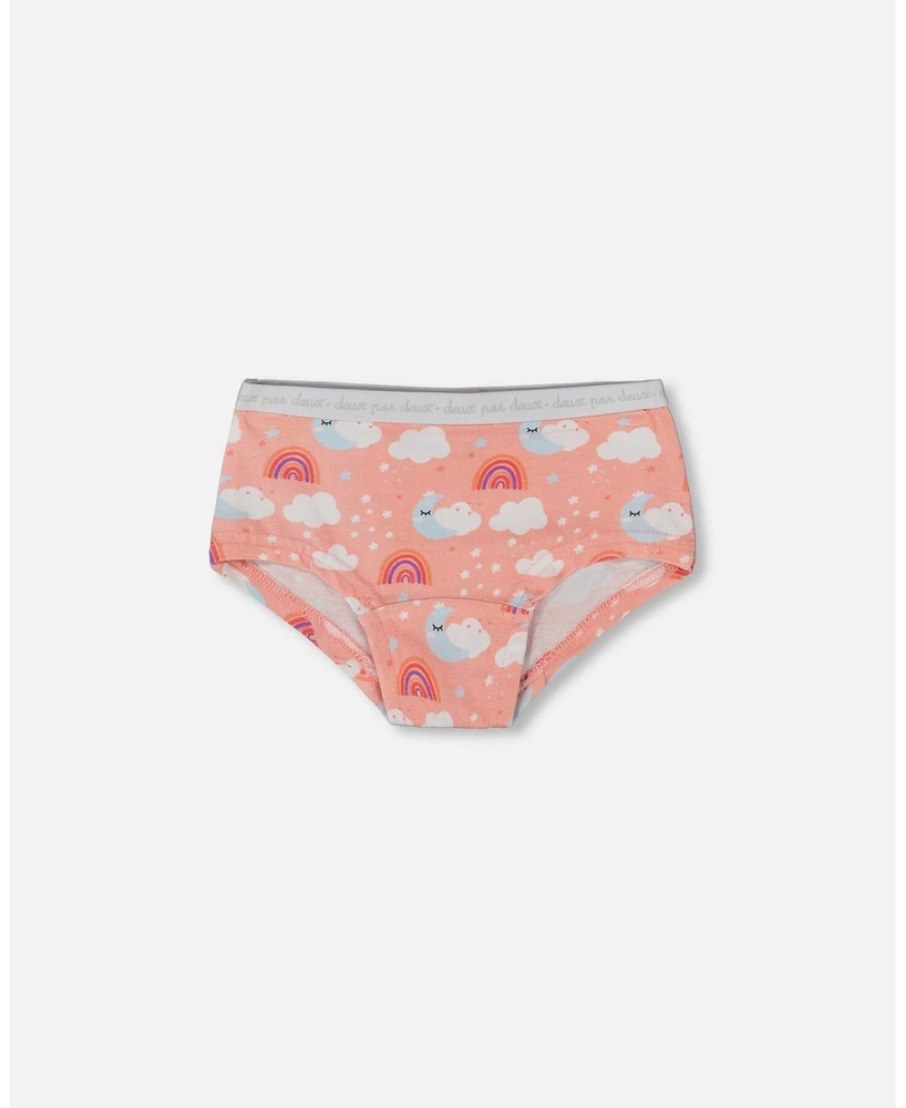 Deux par Girl Printed Cotton Boyshort Underwear (Pack Of 3) Multicolored - Toddler|Child