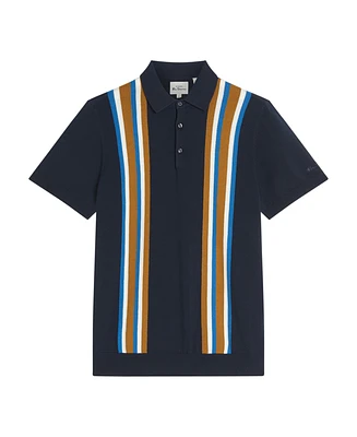 Ben Sherman Men's Vertical Stripe Short Sleeve Polo Shirt