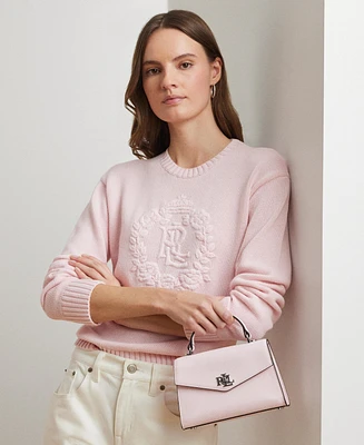 Lauren Ralph Farrah Textured Leather Satchel
