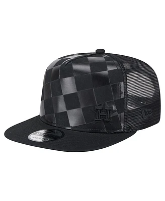 New Era Men's Black Houston Astros Score Check A-Frame Trucker 9FIFTY Snapback Hat
