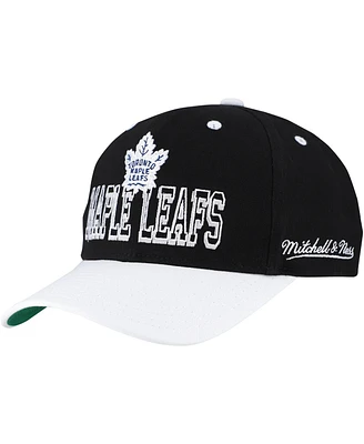 Mitchell & Ness Men's Black/White Toronto Maple Leaf's Backside Script Two-Tone Pro Crown Adjustable Hat