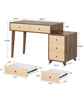 Tribesigns Computer Desk with Drawers, 51-Inch Office Desk with Reversible Drawer Cabinet