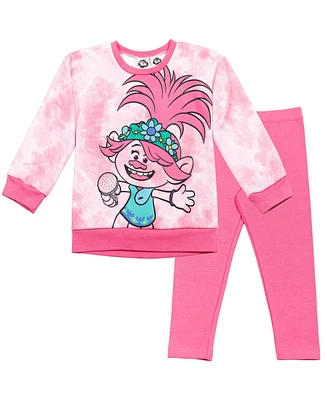 Trolls Toddler Girls DreamWorks Poppy Fleece Sweatshirt and Leggings Outfit Set