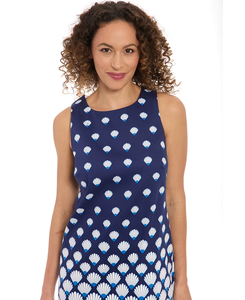 London Times Petite Graduated-Print Sleeveless Mini Dress